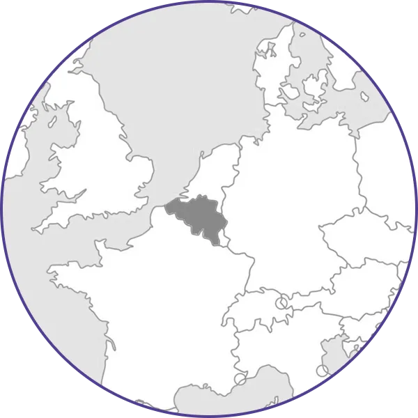 map of Belgium in Europe